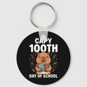 Capybara 100. Schultag Süße Capy-Tiere Schlüsselanhänger