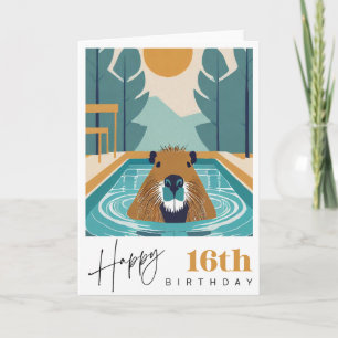 Capybara 16. Geburtstag Karte