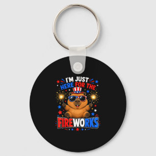 Capybara 4. Juli ich bin hier für das Feuerwerk Schlüsselanhänger