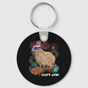 Capybara 4. Juli Patriotische Feuerwerke Capy Four Schlüsselanhänger