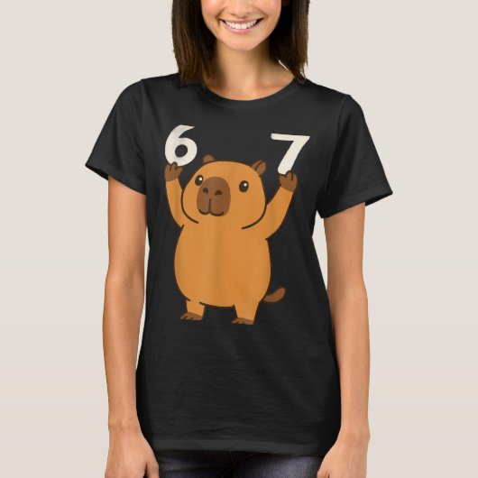 Capybara 67 Meme Sechs Sieben Lustig T-Shirt (Vorderseite)