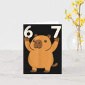 Capybara 67 Meme Six Seven Funny Karte (Gelbe Blume)