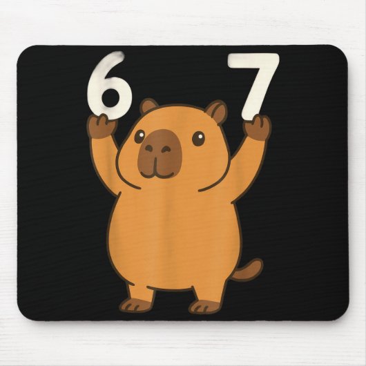 Capybara 67 Meme Six Seven Lustig Mousepad (Vorne)