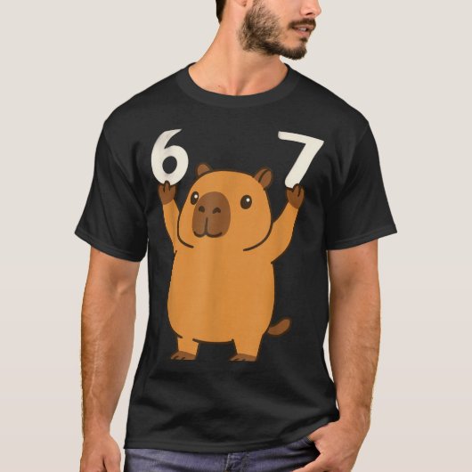 Capybara 67 Meme Six Seven Lustig T-Shirt (Vorderseite)