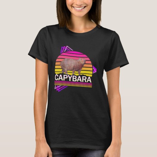 Capybara 80er Retrovibe Mann Capybara T-Shirt (Vorderseite)