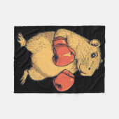 Capybara als Boxer-Funny Boxing verkleidet Fleecedecke (Vorderseite (Horizontal))