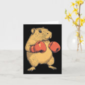 Capybara als Boxer-Funny Boxing verkleidet Karte (Gelbe Blume)