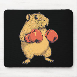 Capybara als Boxer-Funny Boxing verkleidet Mousepad