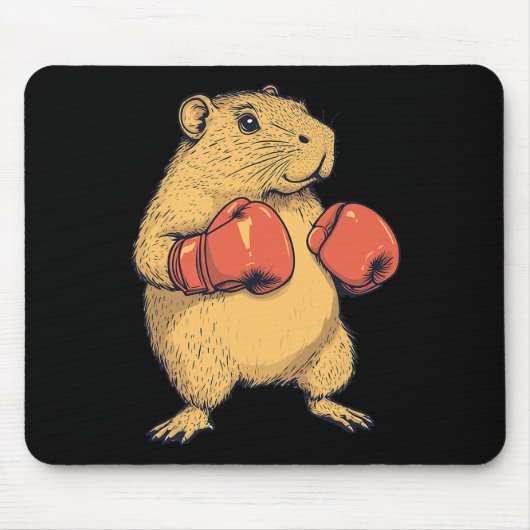 Capybara als Boxer-Funny Boxing verkleidet Mousepad (Vorne)