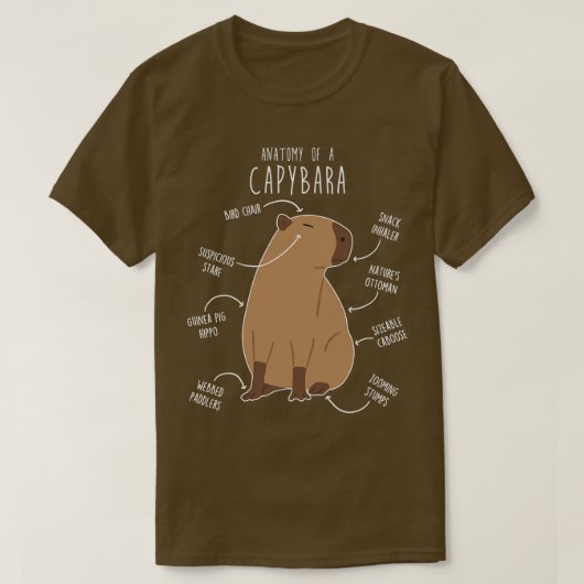 Capybara-Anatomie 3 T-Shirt (Design vorne)