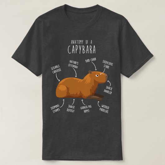 Capybara-Anatomie 5 T-Shirt (Design vorne)