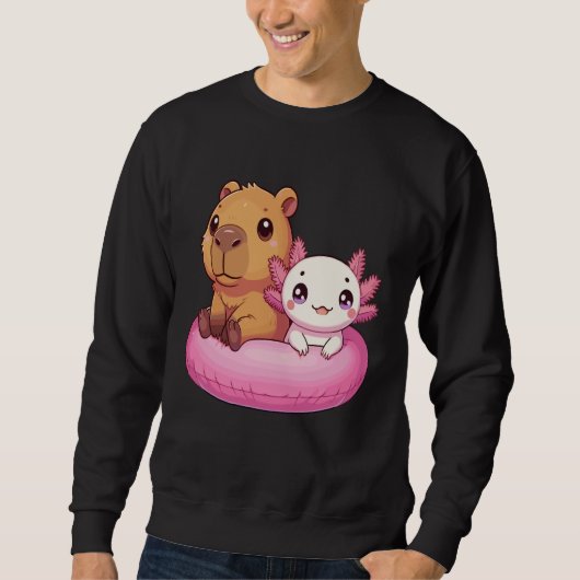 Capybara and Axolotl Kawaii Sweatshirt (Vorderseite)