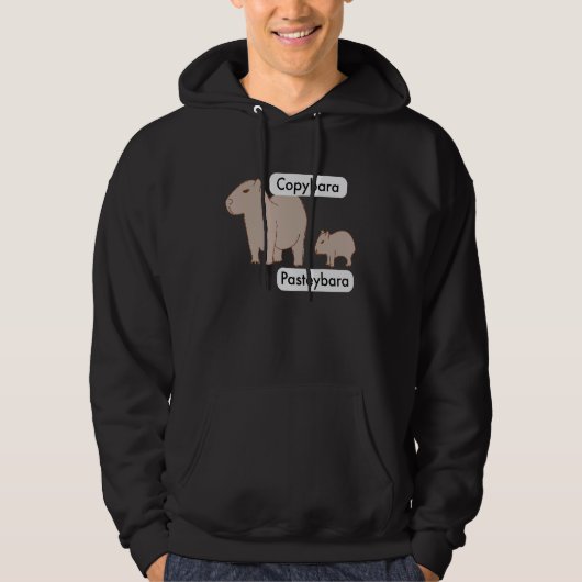 Capybara and Baby Capybara Pup  Copy Paste Pun Hoodie (Vorderseite)