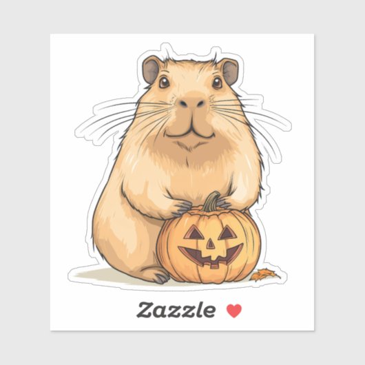 Capybara and Pumpkin Halloween Aufkleber (Blatt)