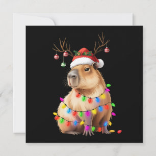 Capybara Animal Lover Christmas Lights Cappy Xmas Feiertagskarte