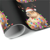 Capybara Animal Lover Christmas Lights Cappy Xmas Geschenkpapier (Rolleneckpunkt)