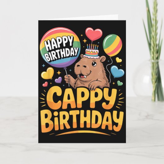 Capybara Animal Lover Fun Cappy Birthday Party Sup Karte (Vorderseite)