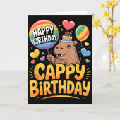 Capybara Animal Lover Fun Cappy Birthday Party Sup Karte (Gelbe Blume)