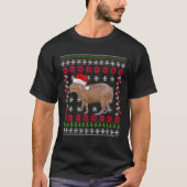 Capybara Animal Lover Xmas Weihnachtsmannmütze Ugl T-Shirt (Vorderseite)