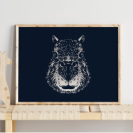 Capybara | Animal Wall Print for Dschungel Room Poster