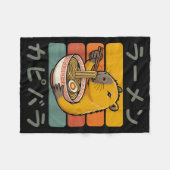 Capybara Anime Graphic Ramen Kawaii Japanese Vinta Fleecedecke (Vorderseite (Horizontal))