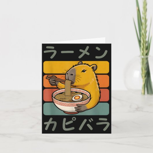 Capybara Anime Graphic Ramen Kawaii Japanese Vinta Karte (Vorderseite)