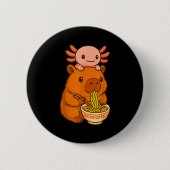 Capybara Anime Ramen Axolotl Funny Graphic Kawaii  Button (Vorderseite)