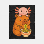 Capybara Anime Ramen Axolotl Funny Graphic Kawaii Fleecedecke (Vorderseite)