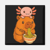 Capybara Anime Ramen Axolotl Funny Graphic Kawaii Magnet (Vorne)