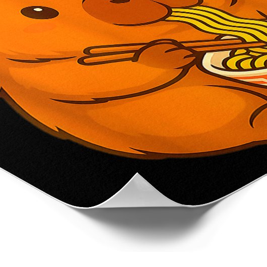 Capybara Anime Ramen Axolotl Funny Graphic Kawaii Poster (Ecke)
