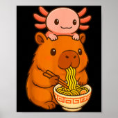 Capybara Anime Ramen Axolotl Funny Graphic Kawaii Poster (Vorne)