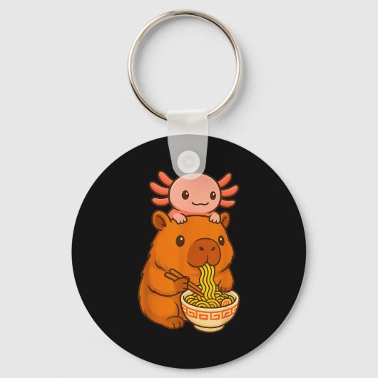 Capybara Anime Ramen Axolotl Funny Graphic Kawaii Schlüsselanhänger (Vorderseite)