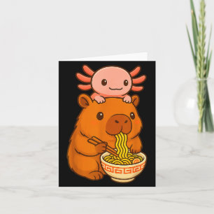 Capybara Anime Ramen Axolotl Lustiges Grafik Kawai Karte