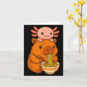 Capybara Anime Ramen Axolotl Lustiges Grafik Kawai Karte (Gelbe Blume)