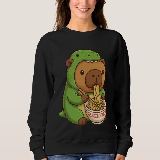 Capybara Anime Rament T-REX Funny Graphic Kawaii C Sweatshirt (Vorderseite)