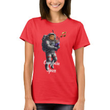 Capybara Astronaut Bagpipes Playing Space T-Shirt 