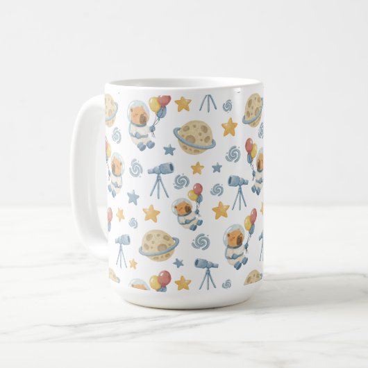 Capybara Astronaut Kindermuster - Tasse (Vorderseite Links)