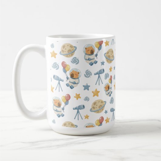Capybara Astronaut Kindermuster - Tasse (Links)