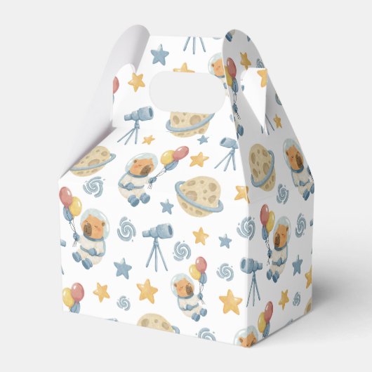 Capybara Astronaut Muster Gefälligkeitsboxen Geschenkschachtel (Vorderseite)
