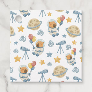 Capybara Astronaut Muster Gefälligkeitstags Geschenkanhänger