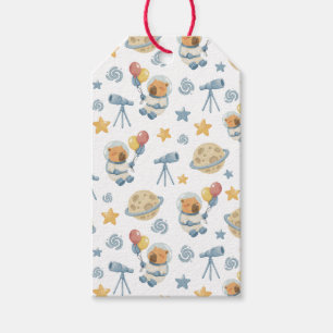 Capybara Astronaut Muster Geschenktasten Geschenkanhänger