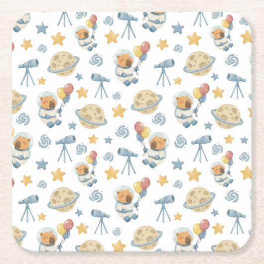 Capybara Astronaut Musterpapiere Untersetzer (Vorderseite)