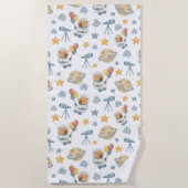 Capybara Astronaut Pattern Beach Handtuch (Vorderseite)