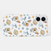 Capybara-Astronauten-Muster - iPhone 16 Hülle (Rückseite (Horizontal))