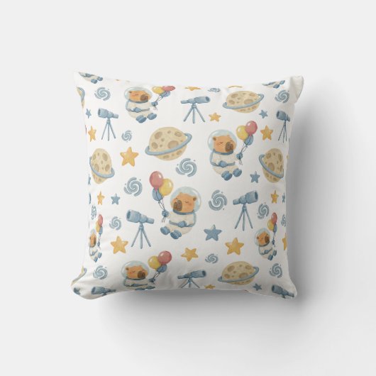Capybara Astronauten Muster Kissen Kissen (Vorderseite)