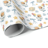 Capybara Astronauten Muster Wrapping Paper Roll Geschenkpapier (Rolleneckpunkt)