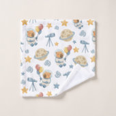 Capybara Astronautenmuster Badetuch Set (Waschlappen)