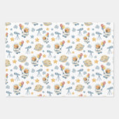 Capybara Astronautenmuster - Papierblätter Geschenkpapier Set (Vorderseite 2)