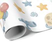 Capybara Astronautenmuster - Papierrolle Geschenkpapier (Rolleneckpunkt)