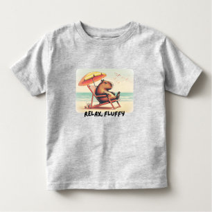 Capybara at beach says: Relax, Fluffy Kleinkind T-shirt